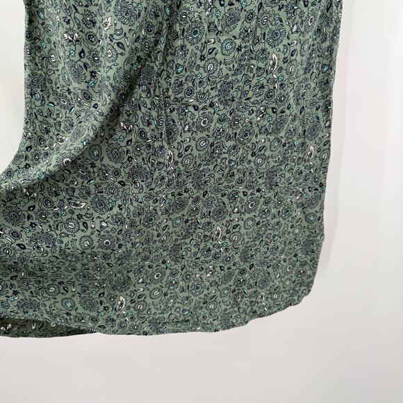 LOFT PETITES ANN TAYLOR Dress Size 8 Petite Green Paisley Print Short Sleeve - Picture 12 of 15